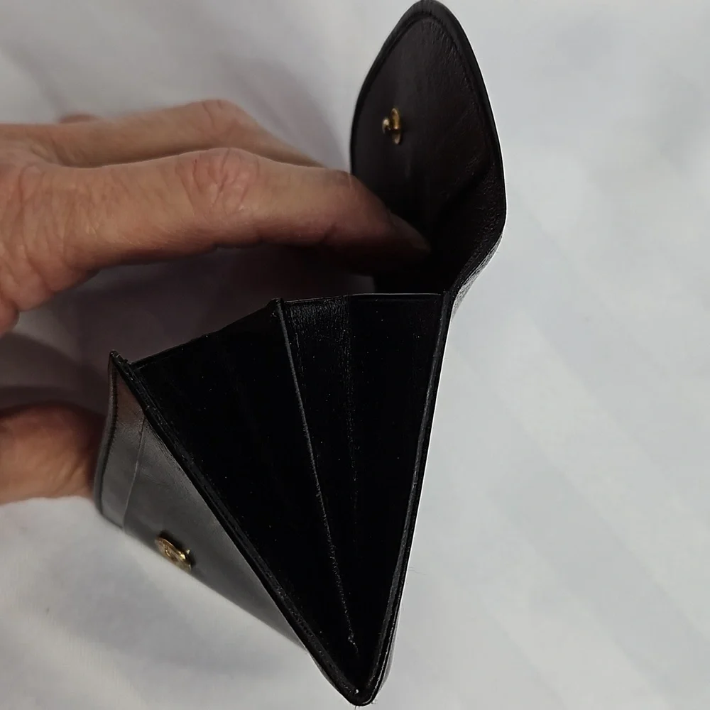 MARK CROSS 1845 BLACK LEATHER CARD CASE -MADE IN ITALY